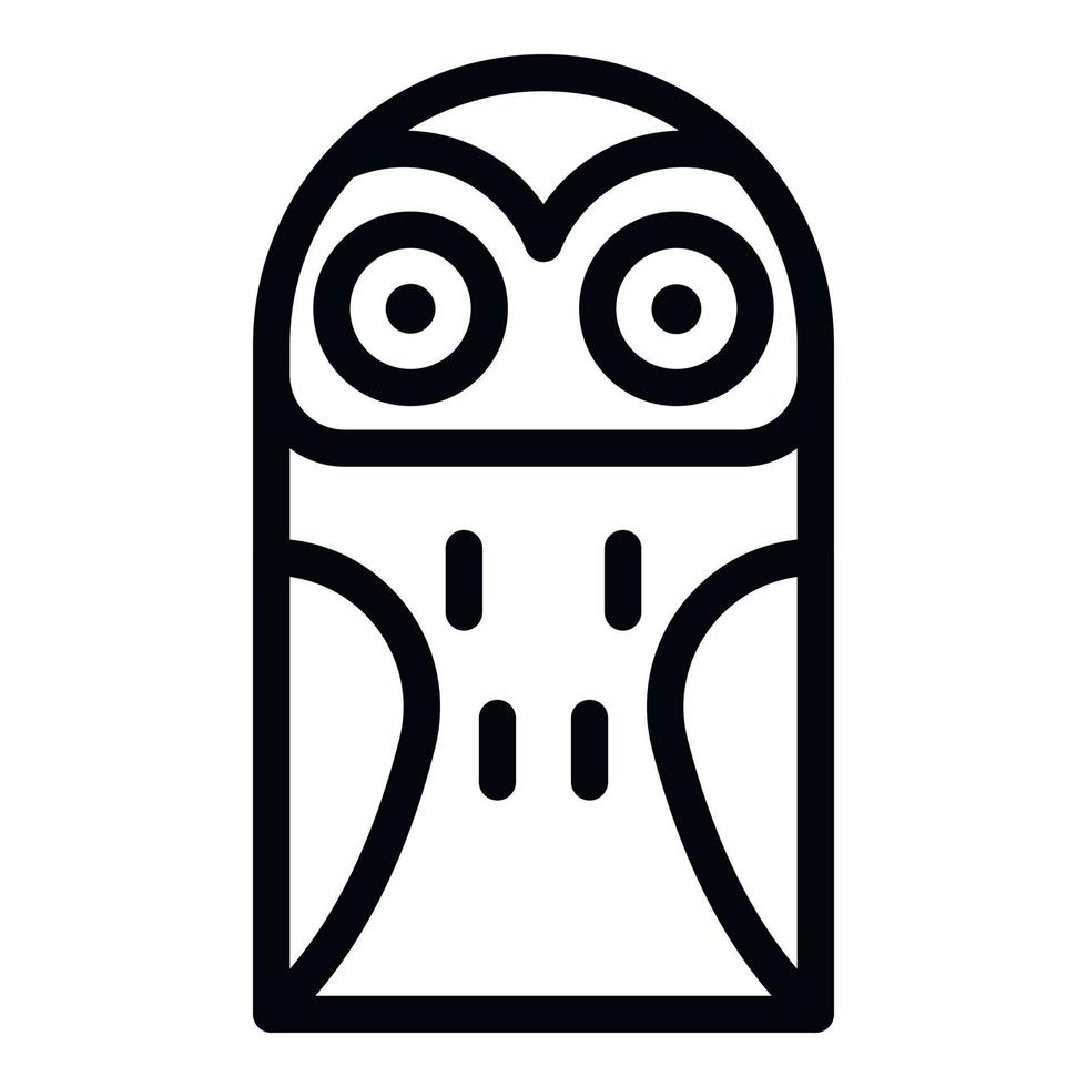 Snowy owl icon, outline style vector