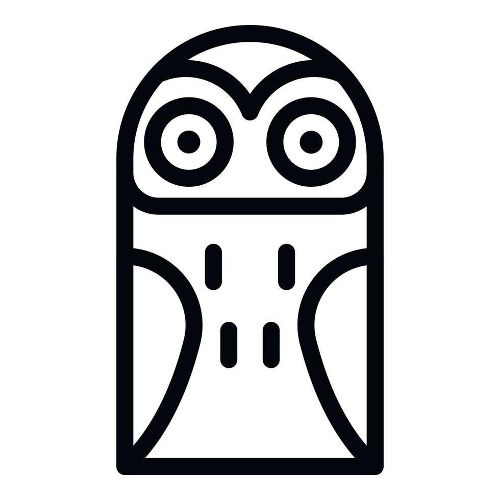 Snowy owl icon, outline style vector