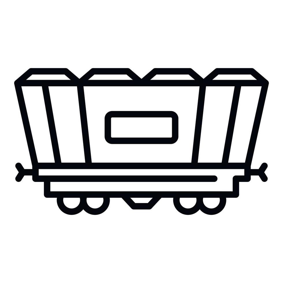 Freight railway wagon icon, outline style vector