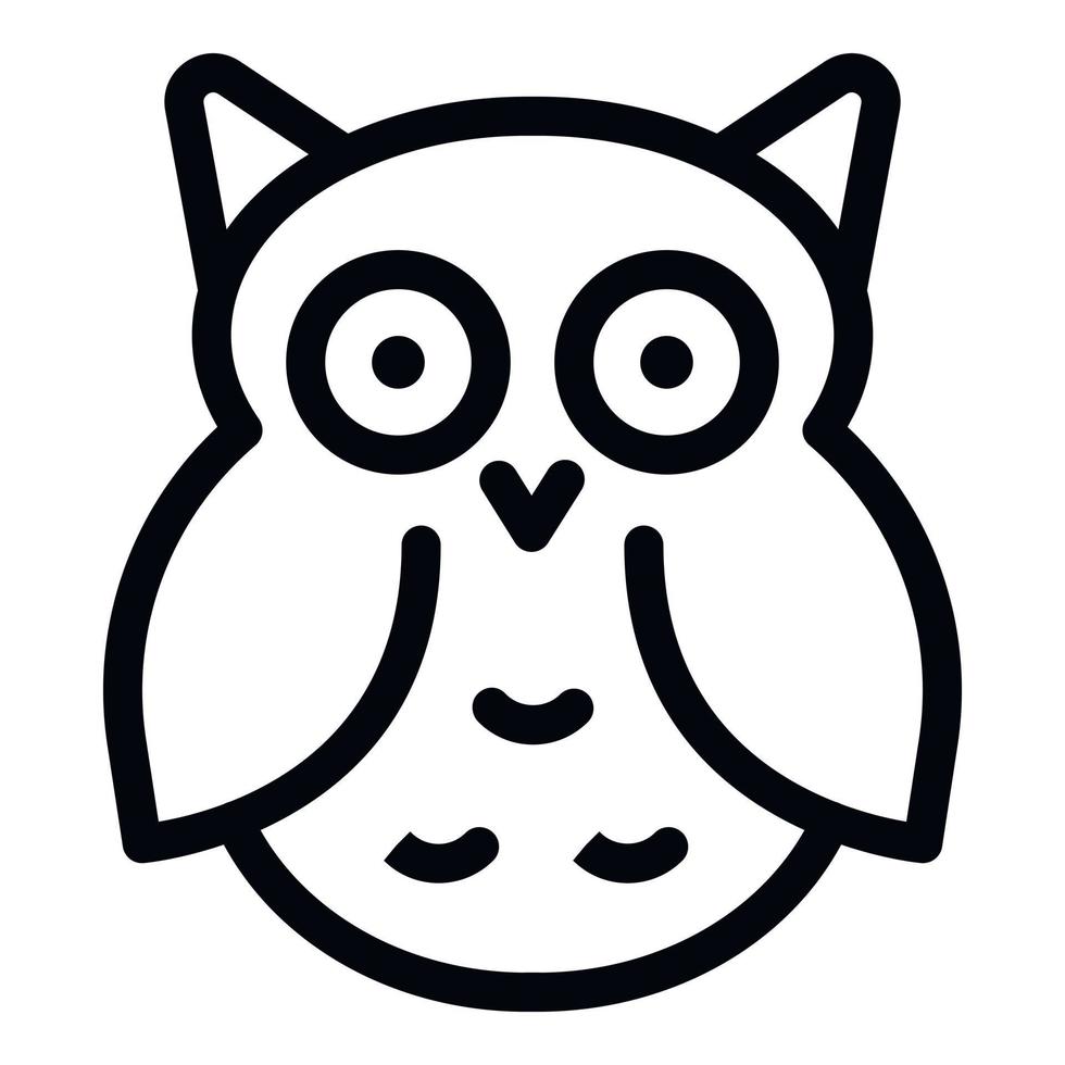 Baby eared owl icon, outline style vector