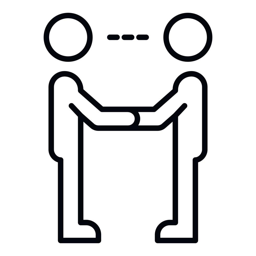 People interaction icon, outline style vector