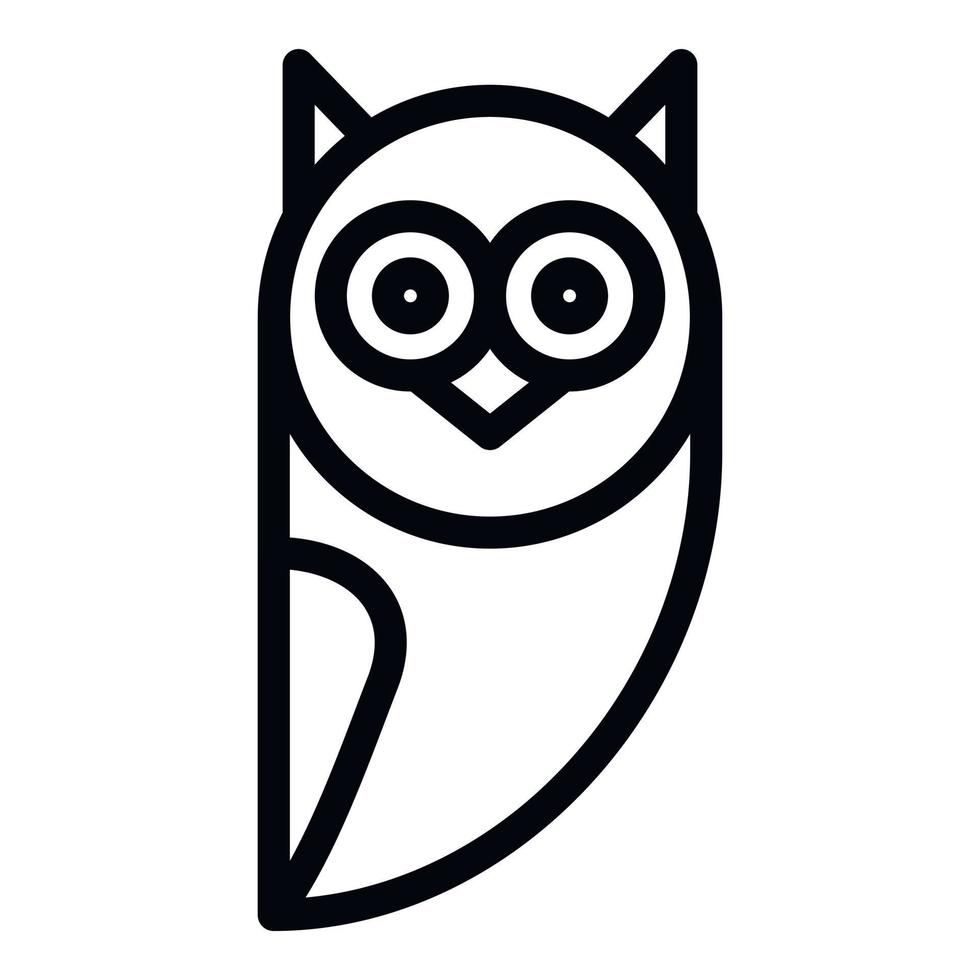 Wise owl icon, outline style vector