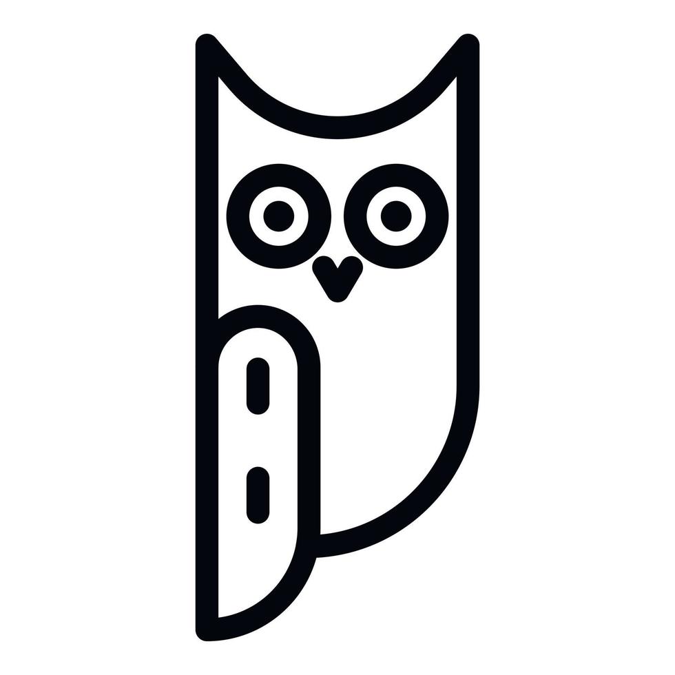 Long eared owl side view icon, outline style vector