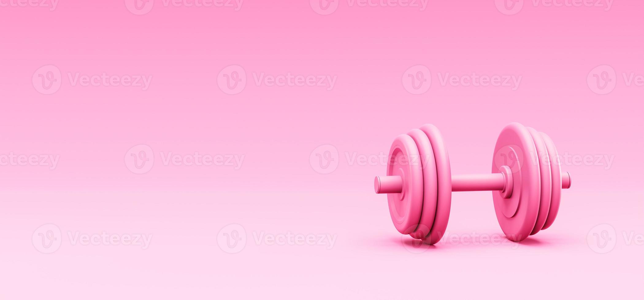 Pink weight dumbbell for training photo