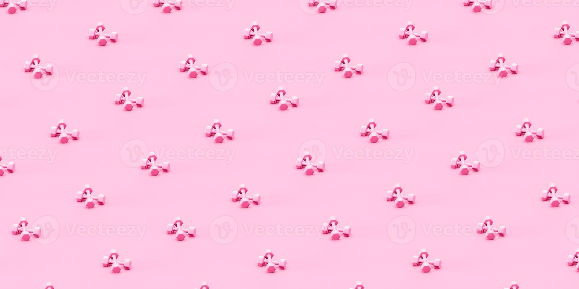 Seamless background of pink dumbbells photo