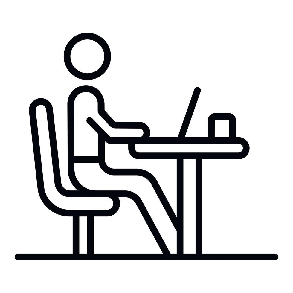 Office employee icon, outline style vector