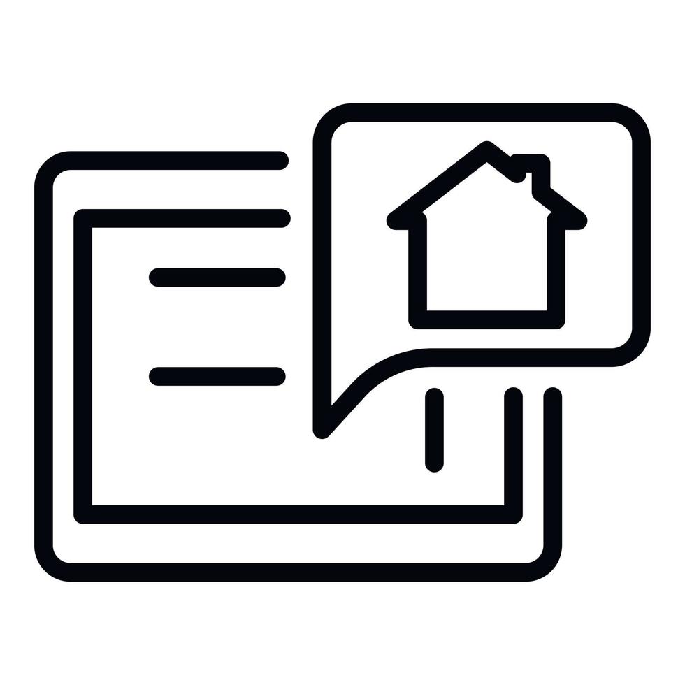 Smart home control tablet icon, outline style vector