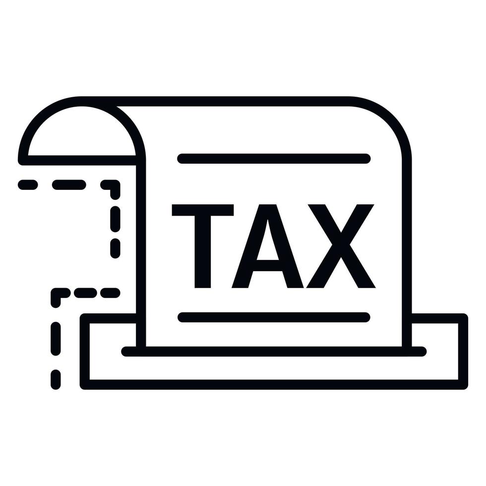 Tax check paper icon, outline style vector