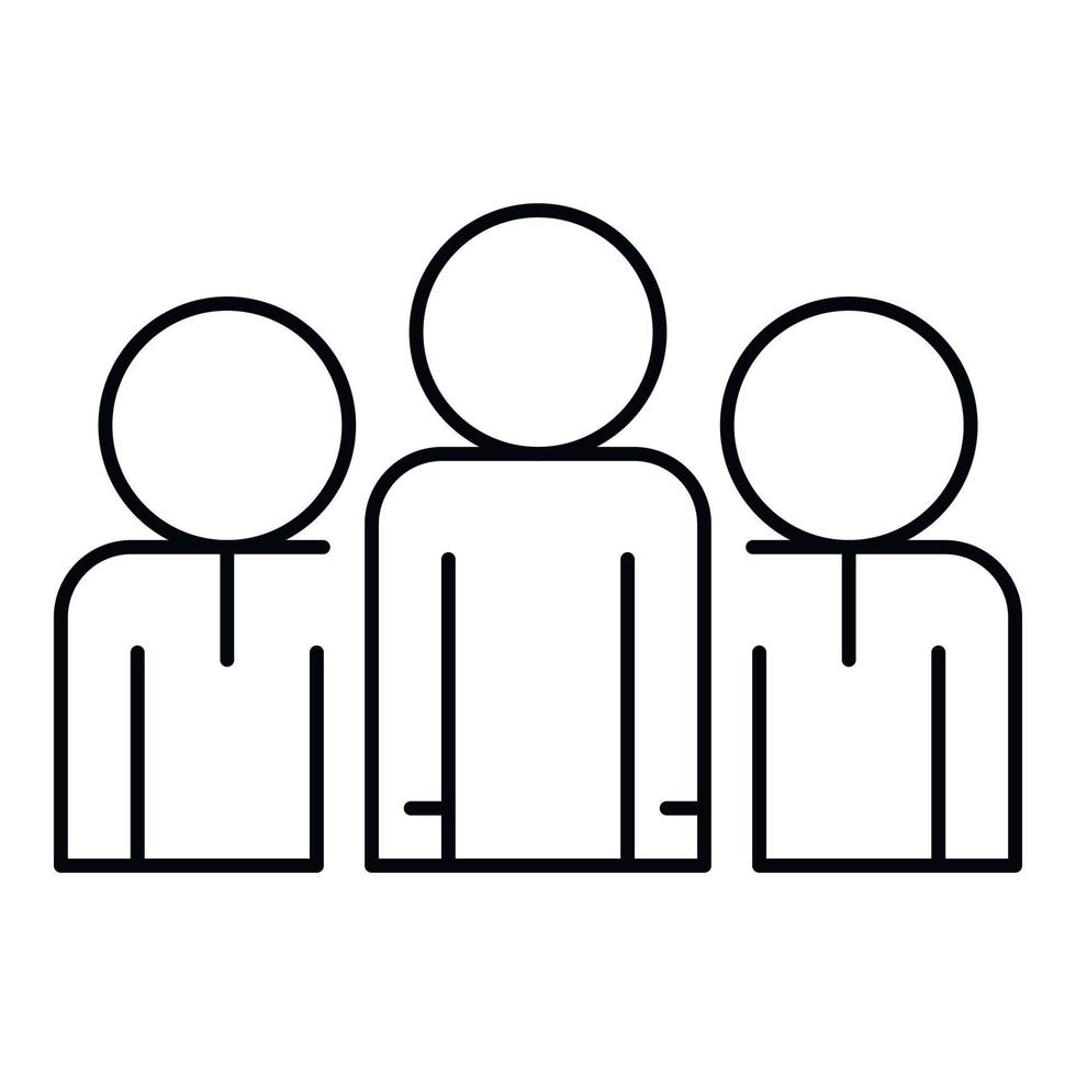 Team icon, outline style vector