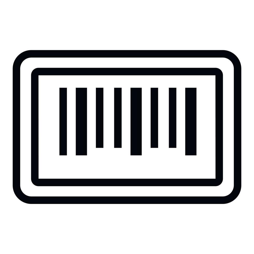 Barcode sticker icon, outline style vector