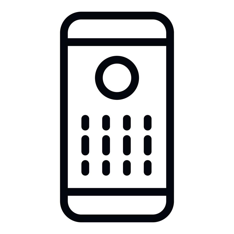 Smart speaker front view icon, outline style vector