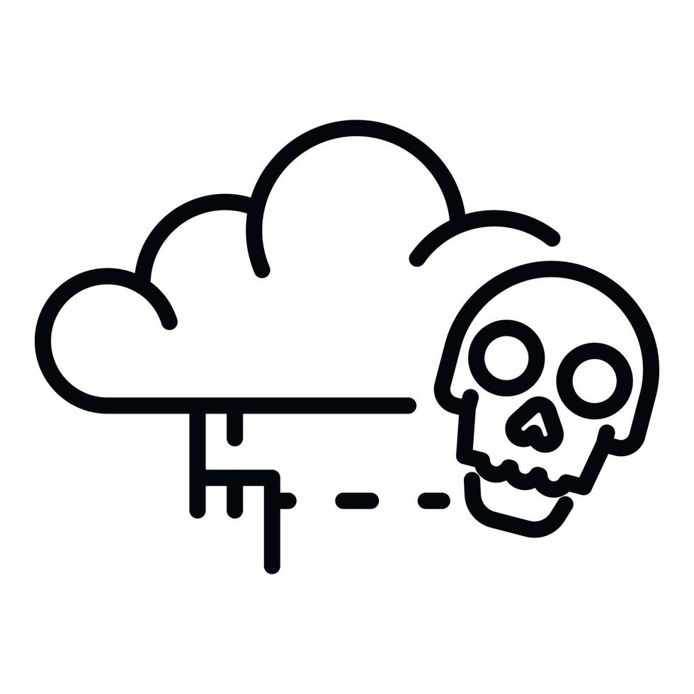 Cloud virus detection icon, outline style vector