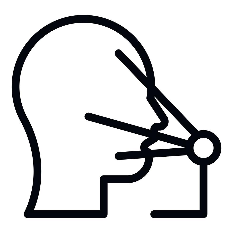 Laser face scan icon, outline style vector