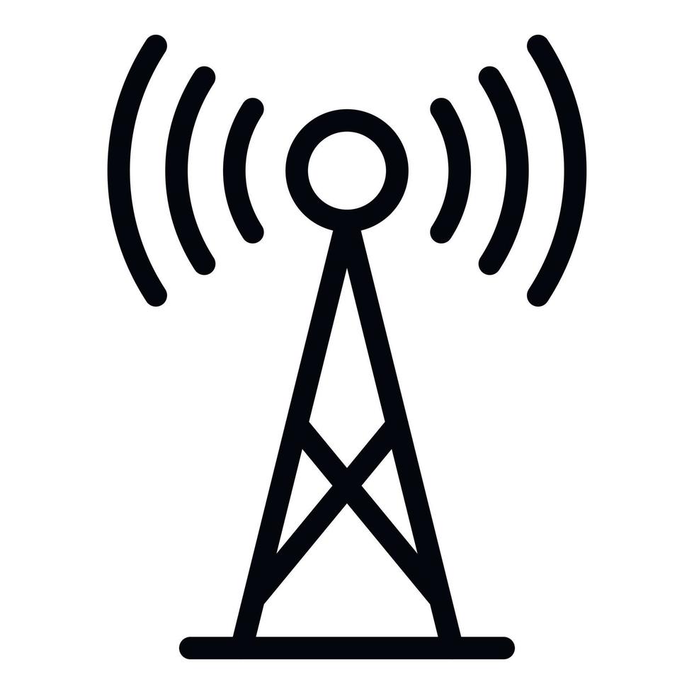 Icono de antena 5g, estilo de esquema vector
