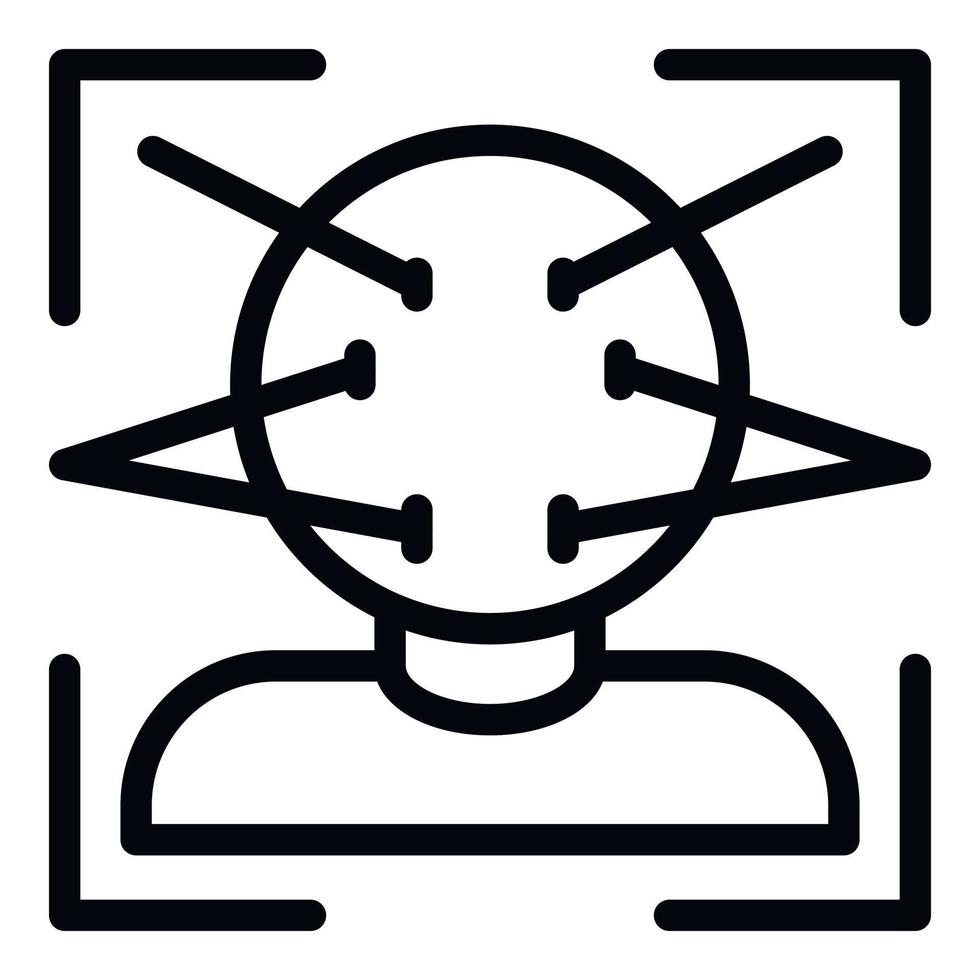Face id icon, outline style vector