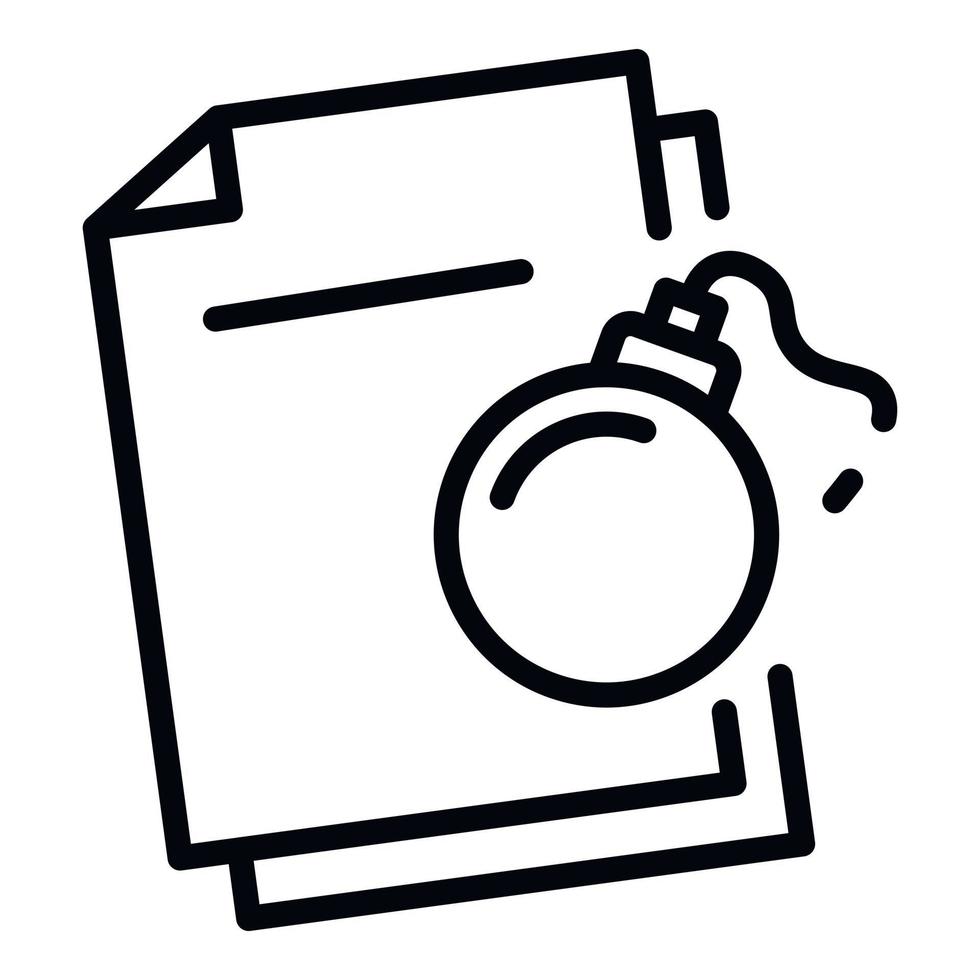 Bomb hacking icon, outline style vector
