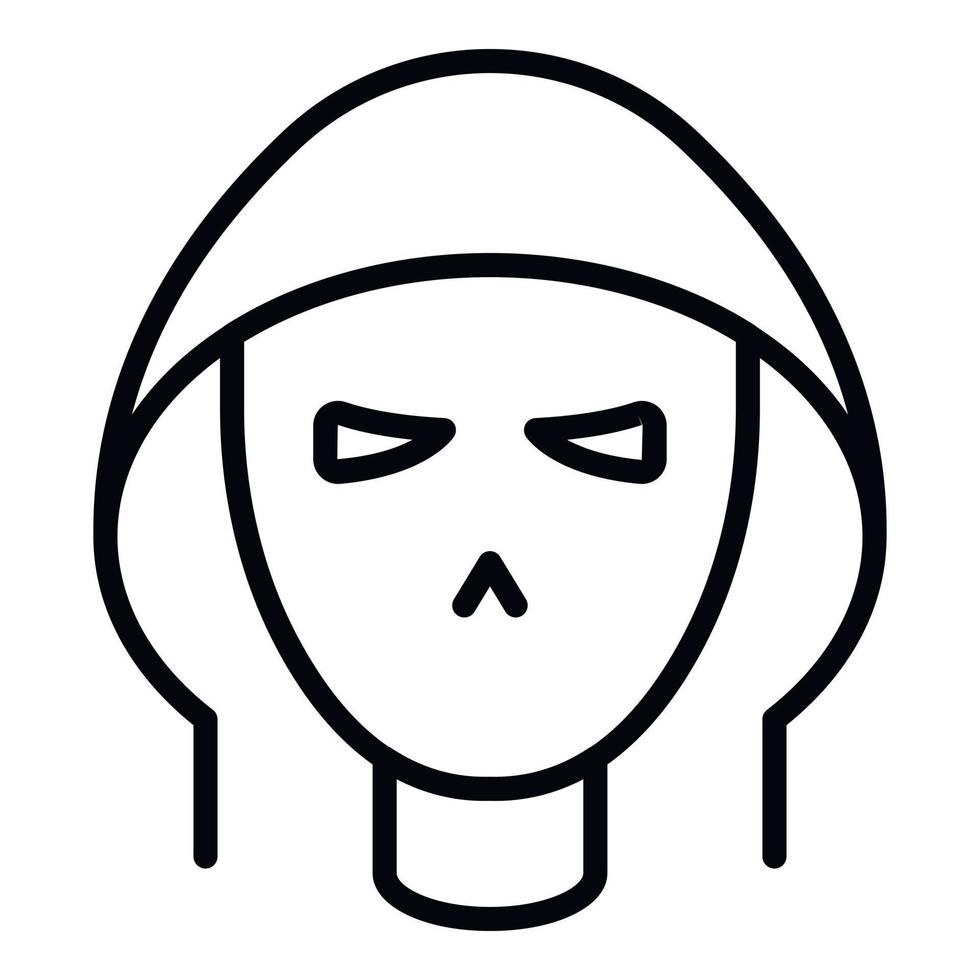 Hacker icon, outline style vector