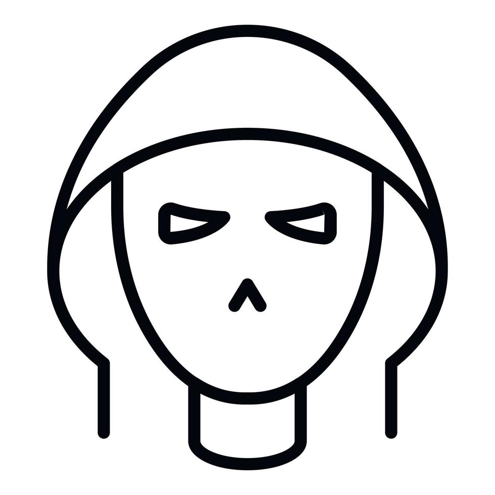 Hacker icon, outline style vector