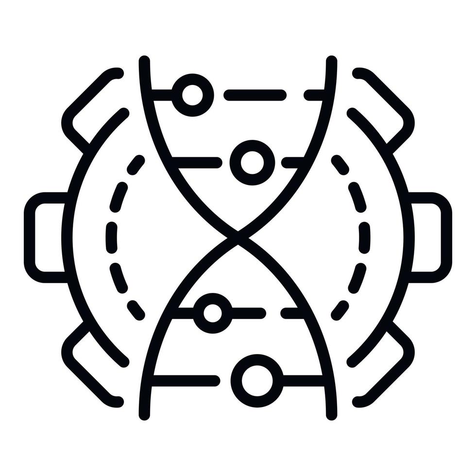 Genetic engineering icon, outline style vector