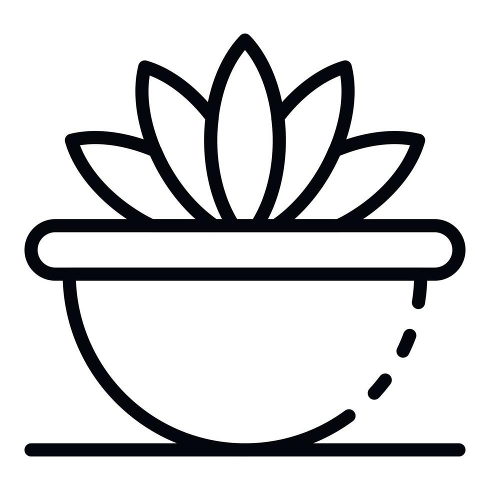 icono de planta de interior suculenta, estilo de contorno vector