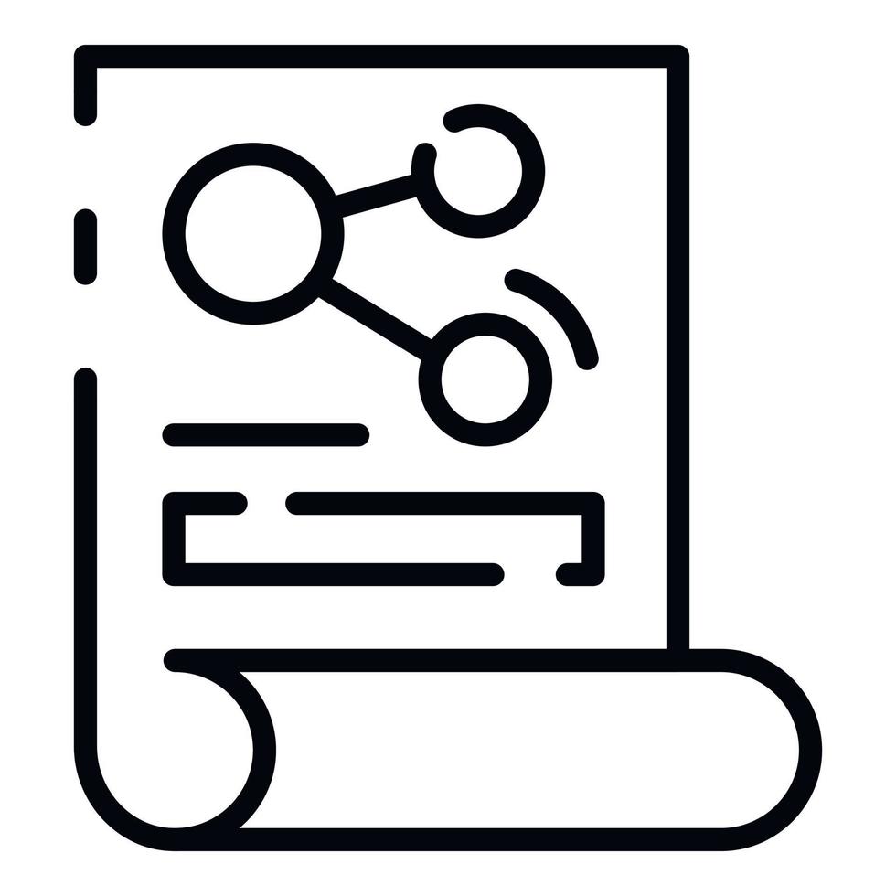 Genetic laboratory document icon, outline style vector
