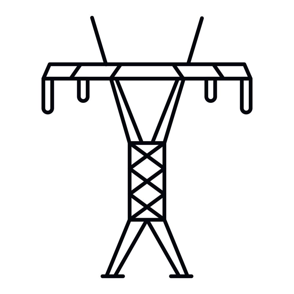 Modern electric tower icon, outline style vector