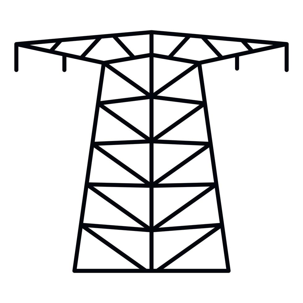 icono de torre eléctrica grande, estilo de esquema vector