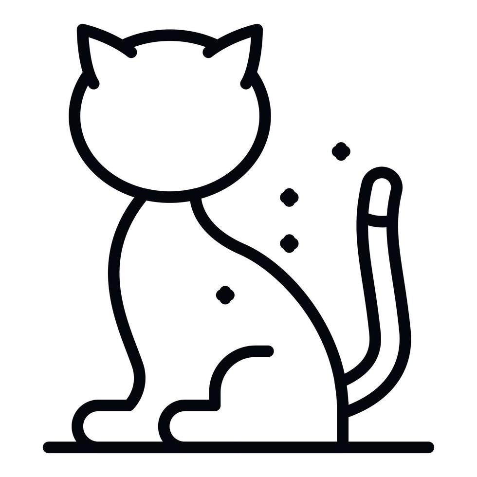 icono de gato de ácaro sucio, estilo de esquema vector