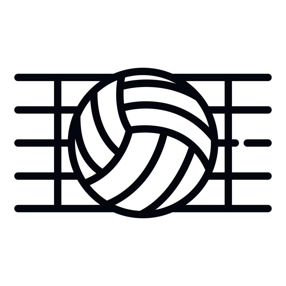 Ball in a volleyball net icon, outline style vector