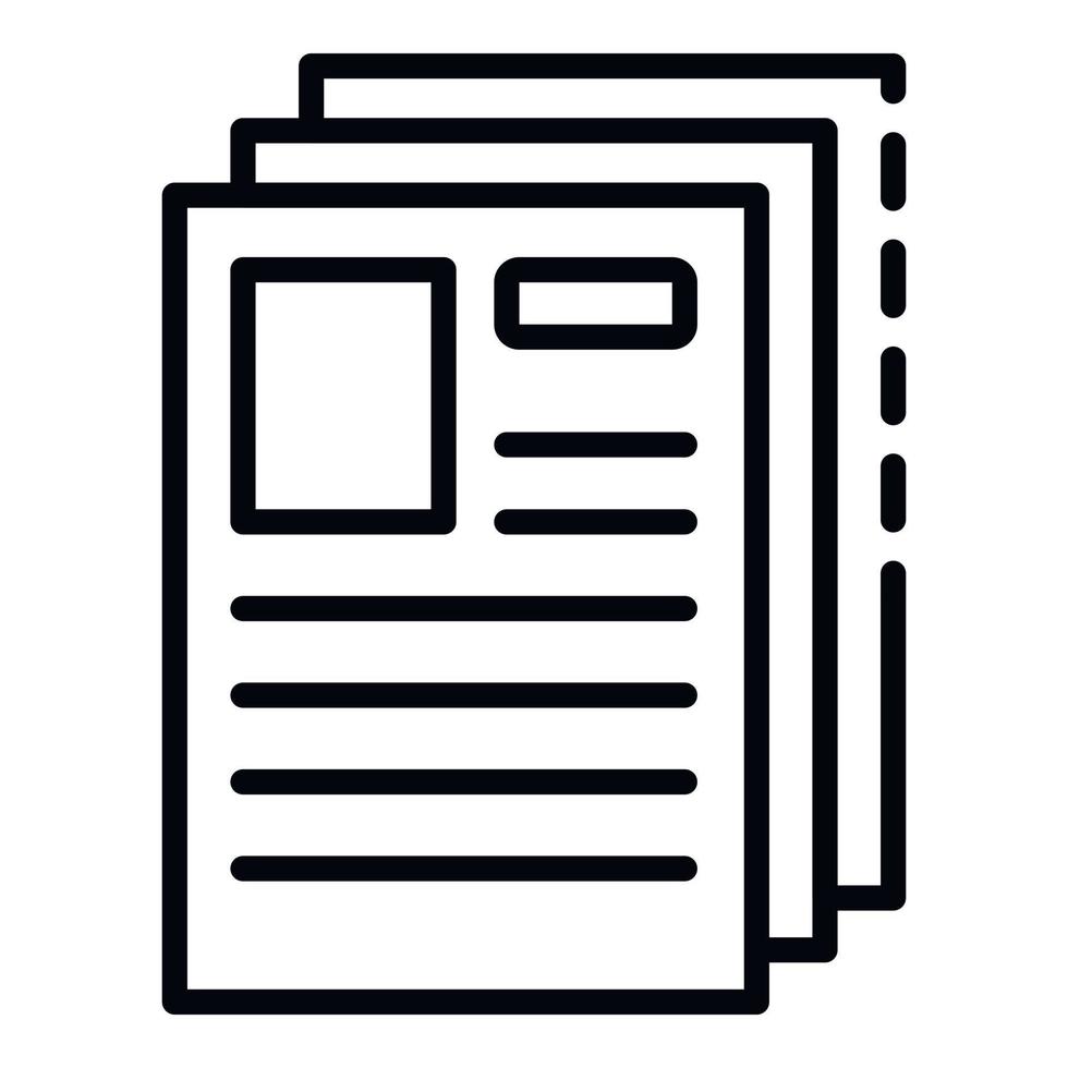 Office papers icon, outline style vector