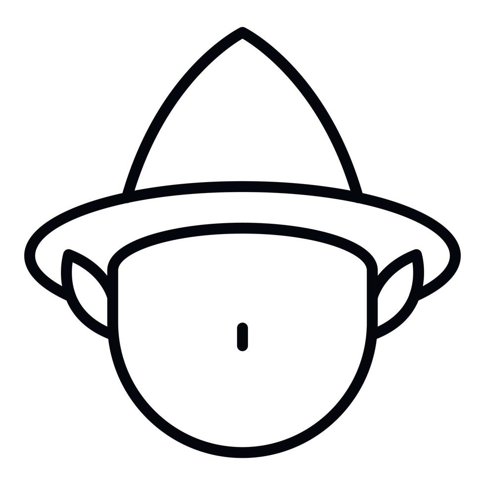 Head of magic elf icon, outline style vector