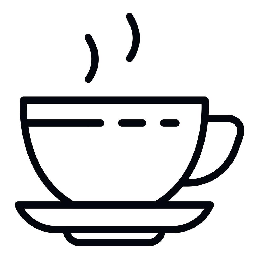 icono de taza de café caliente, estilo de esquema vector