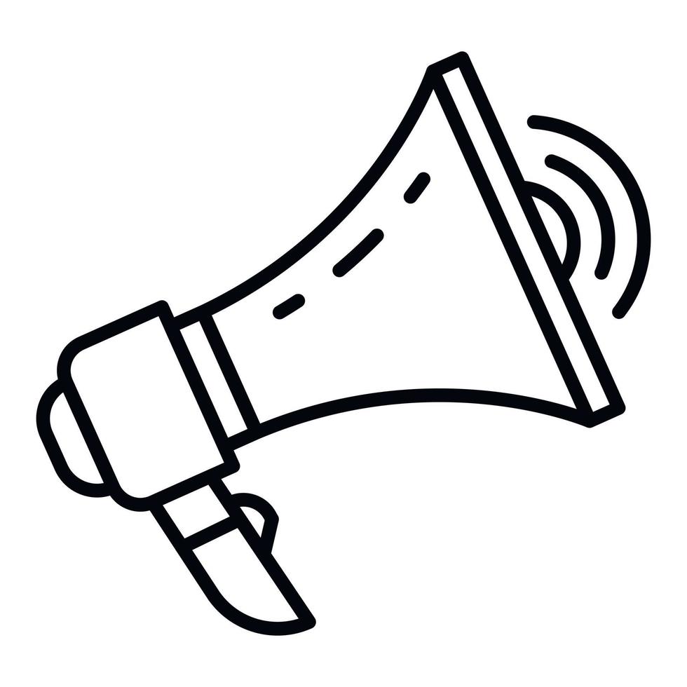 Loud megaphone icon, outline style vector