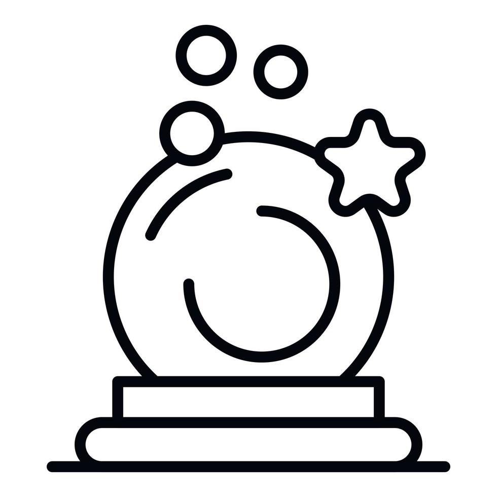 Magic wizard ball icon, outline style vector