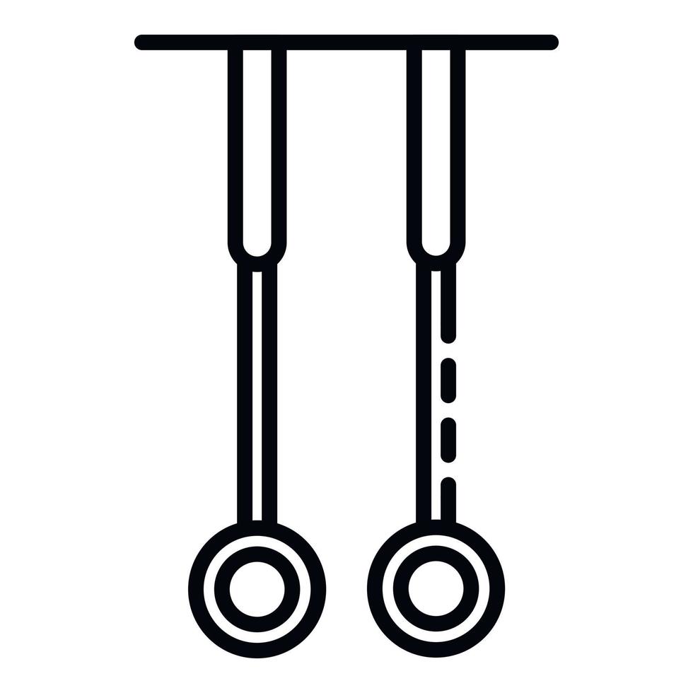 Gymnastic rings icon, outline style vector