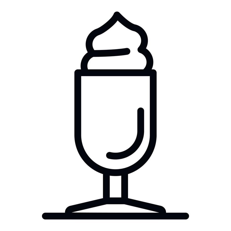 Latte glass icon, outline style vector