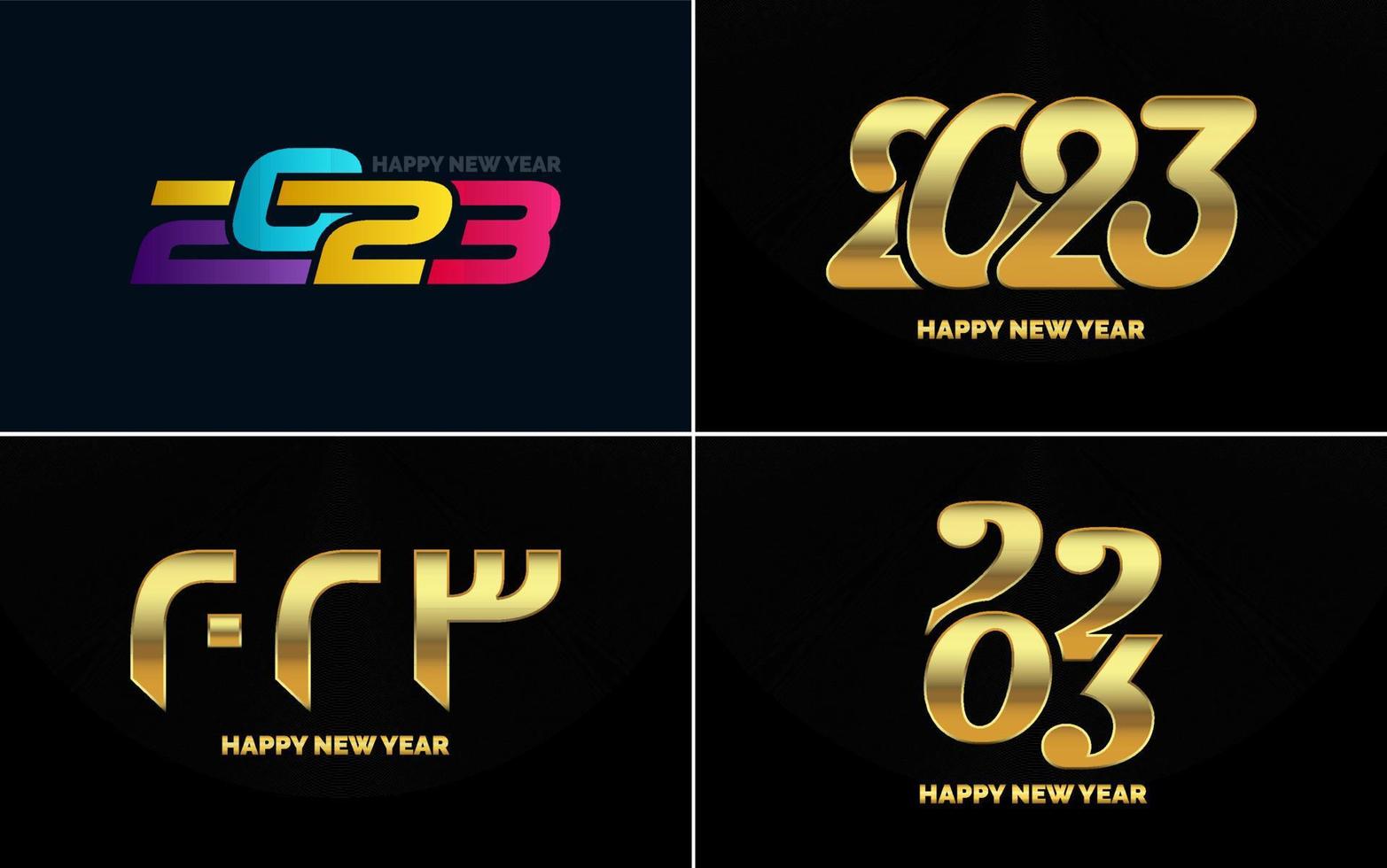 Big Set of 2023 Happy New Year logo text design. 2023 number design template. Collection of 2023 Happy New Year symbols vector
