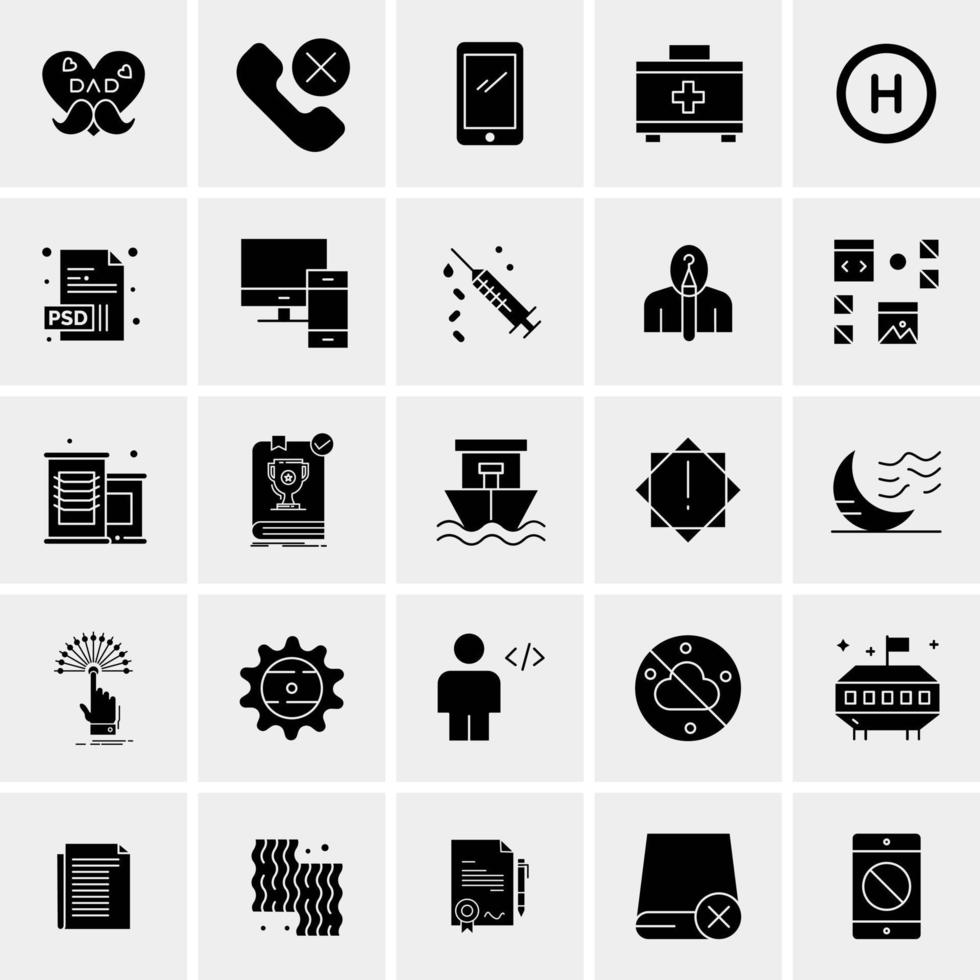 25 iconos de negocios universales vector ilustración de icono creativo para usar en proyectos relacionados con la web y dispositivos móviles