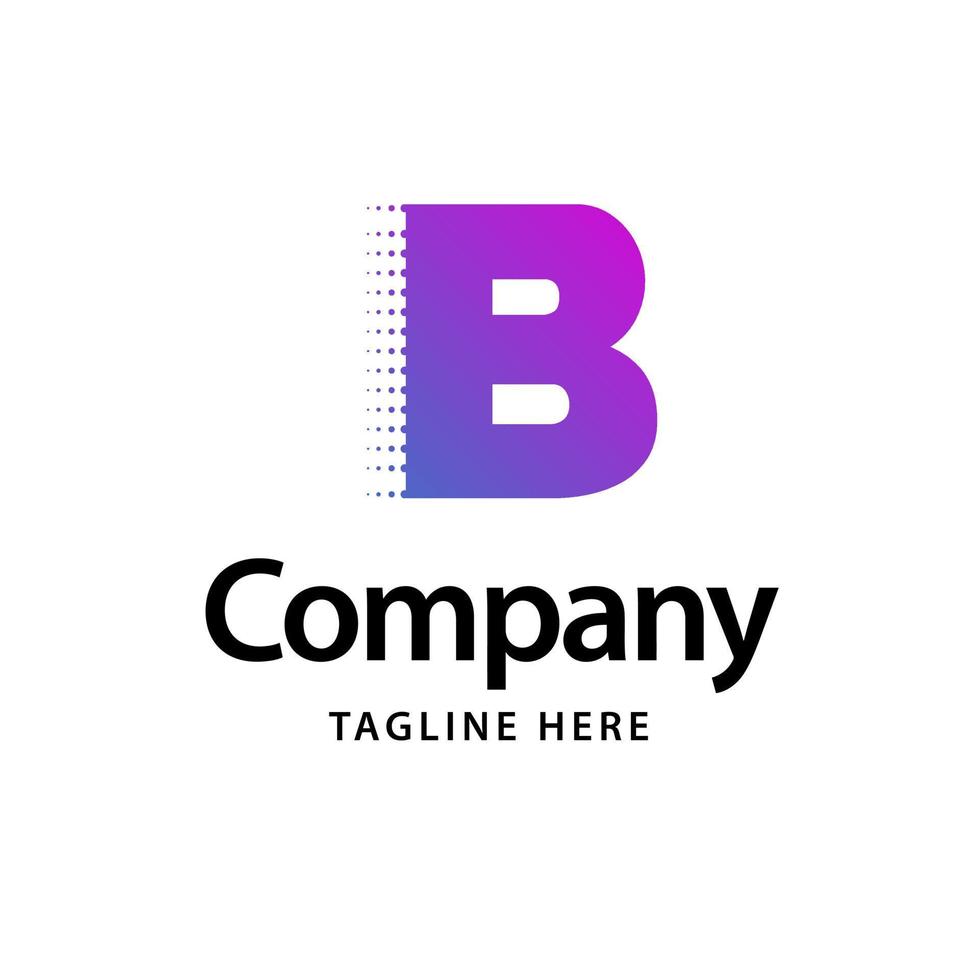 B Purple Logo. Business Brand identity design vector