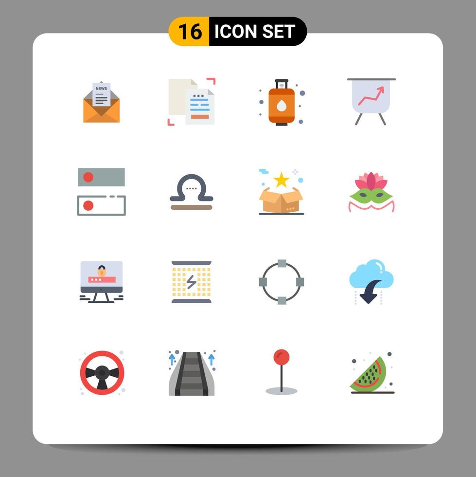 16 Flat Color concept for Websites Mobile and Apps system dns document performance kitchen Editable Pack of Creative Vector Design Elements