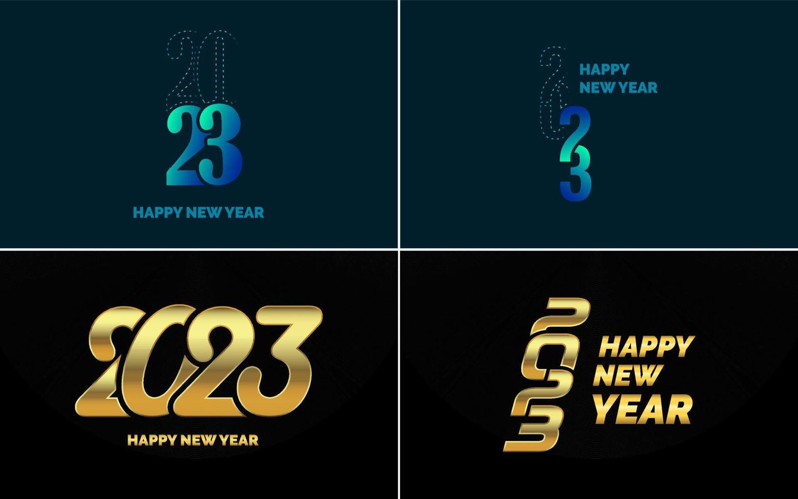 Happy New Year 2023 text design. Cover of business diary for 2023 with wishes. Brochure design template. card. banner vector