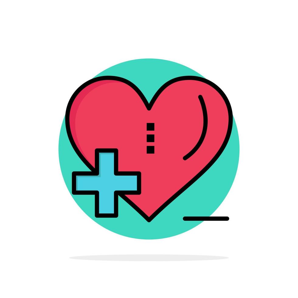 amor cuidado de la salud hospital cuidado del corazón icono de color plano de fondo de círculo abstracto vector