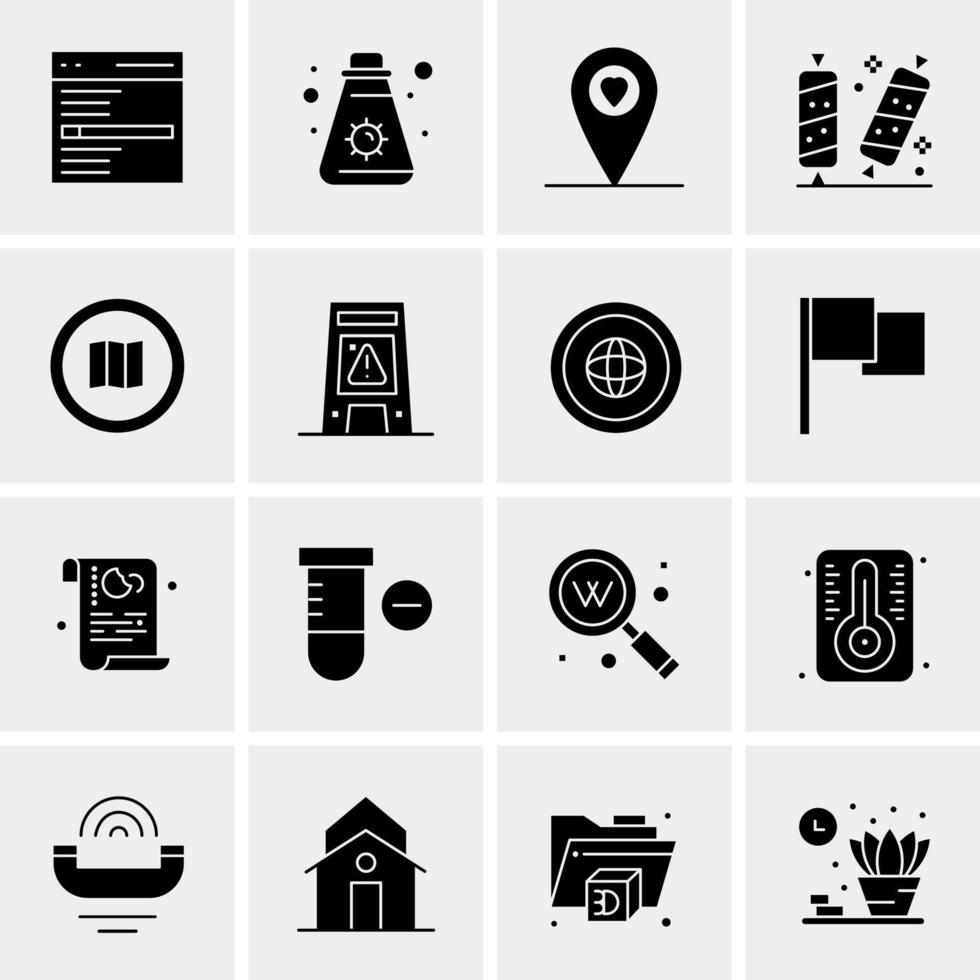 16 iconos de negocios universales vector ilustración de icono creativo para usar en proyectos relacionados con la web y dispositivos móviles