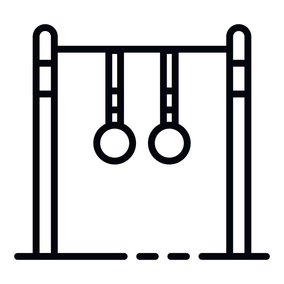 Crossbar with rings icon, outline style vector