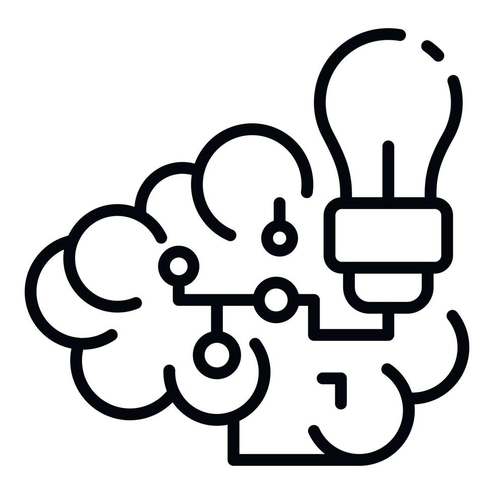 icono de idea de nube ai, estilo de contorno vector