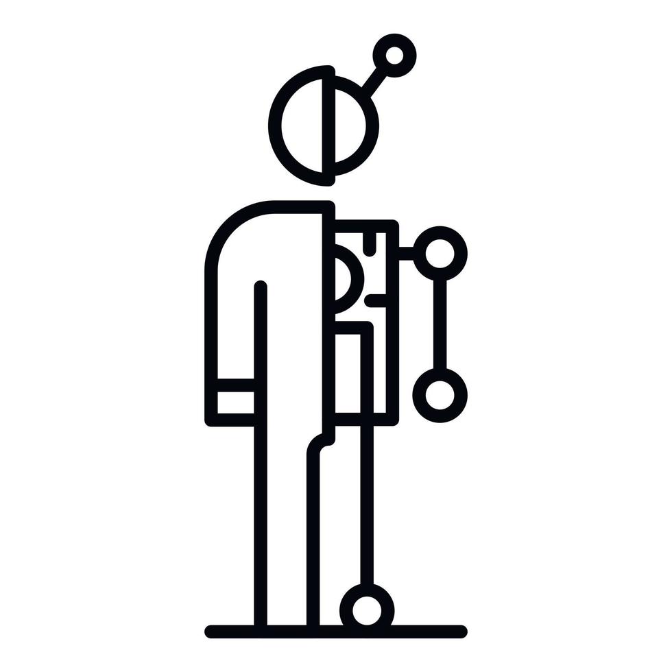 Humanoid vertical cut icon, outline style vector