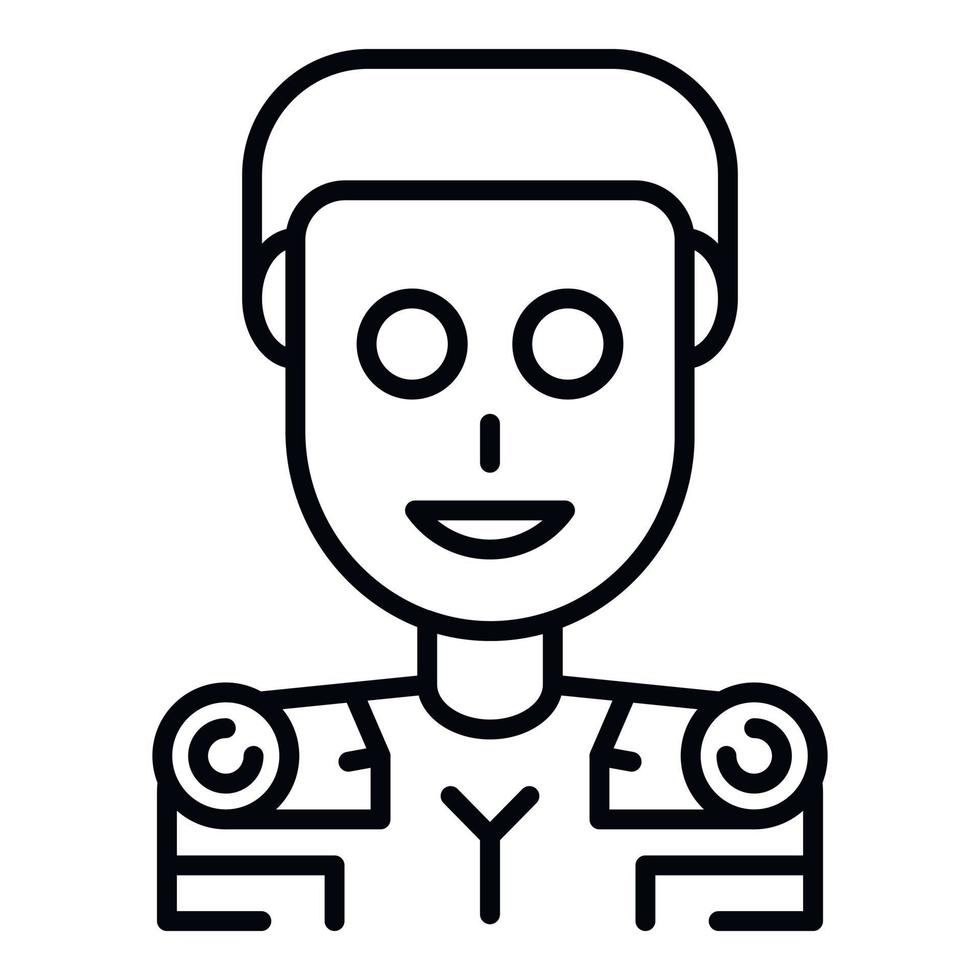 Humanoid icon, outline style vector