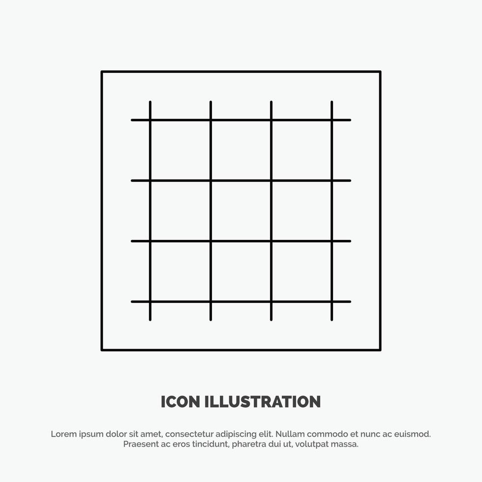 Grid Graph Drawing area software Line Icon Vector