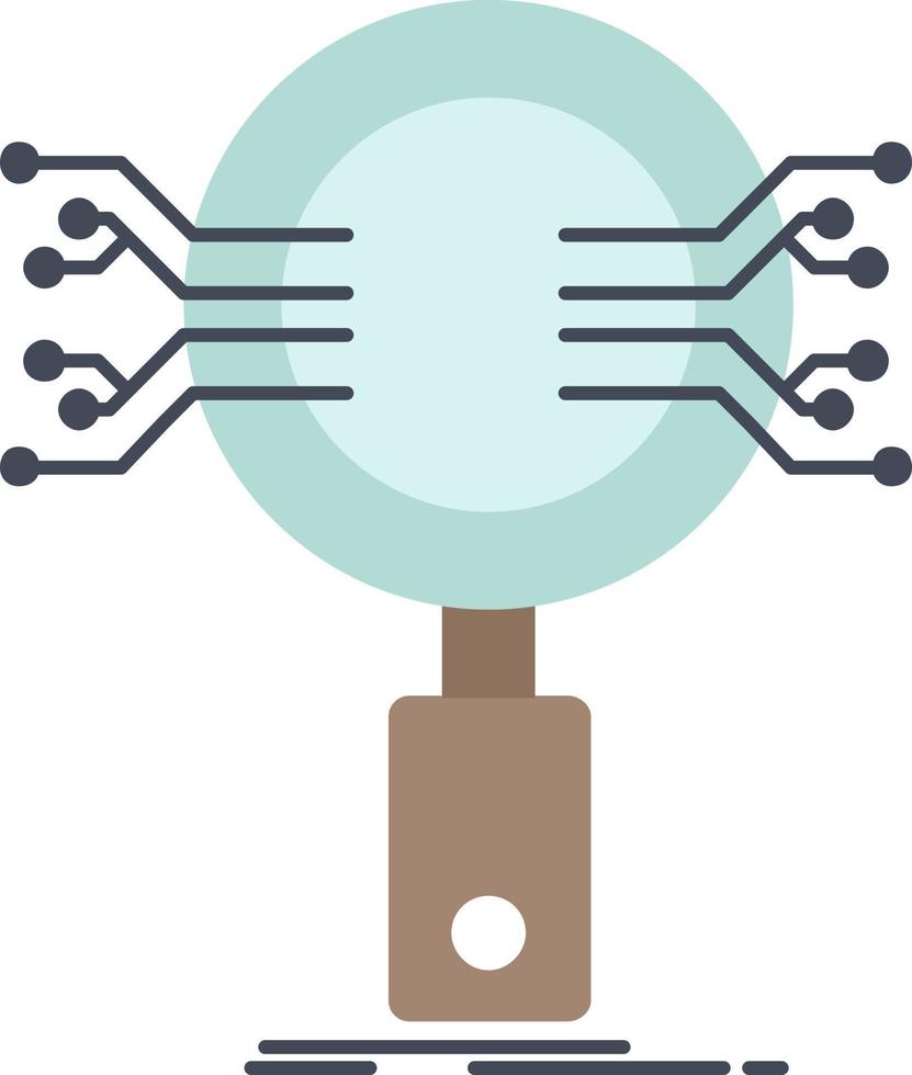 Analysis Search information research Security Flat Color Icon Vector