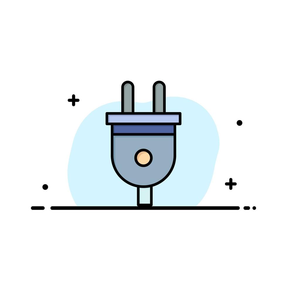 Electric Plug Power Power Plug  Business Flat Line Filled Icon Vector Banner Template